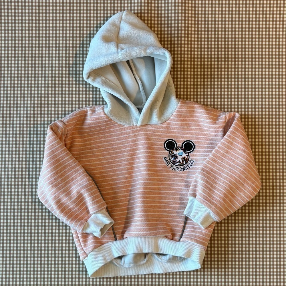 Neutral‎ tones baby hoodie Mickey Mouse inspired. Size 12 months. Oversized fit